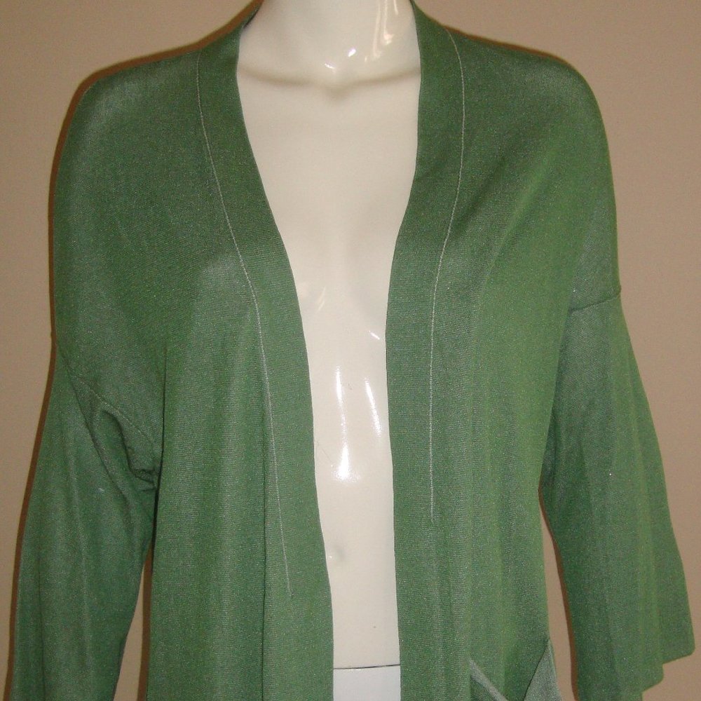 Lamberto Losani  Italy  Green Open Front Cardigan